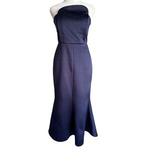 Elliatt Formal Dress Navy Satin Mermaid Revolve Size Small Fitted NWT‎
